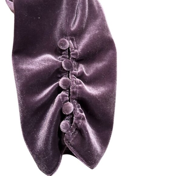 Ralph Lauren PLUM purple velvet drape neck top L - Picture 3 of 5